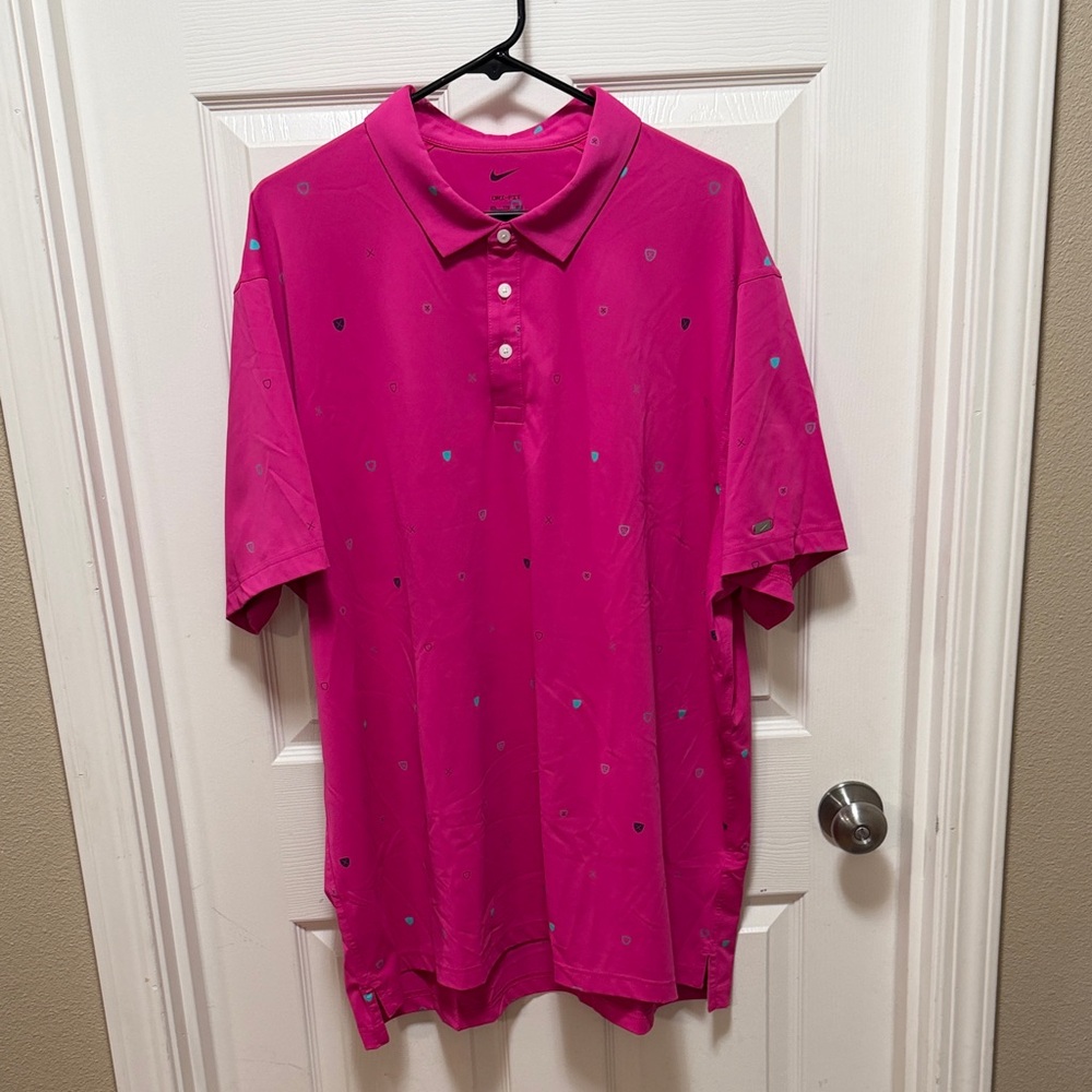 Nike Men's Vibrant Pink Polo Shirt